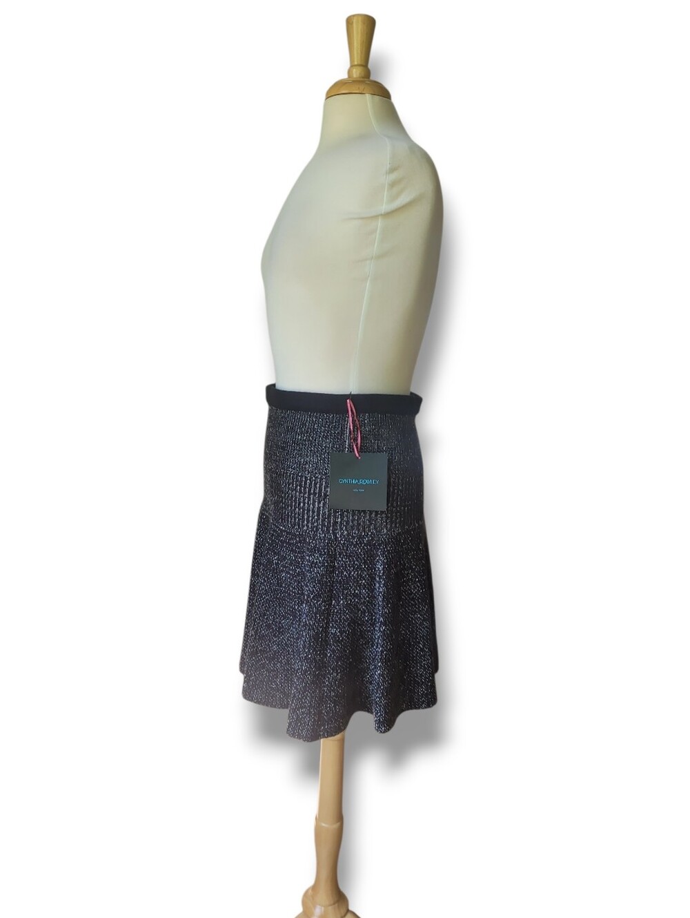 Cynthia Rowley Grey/Black Wool Blend Swing Mini Skirt. Size M - Picture 3 of 12
